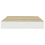 Voir la diapositive 5 : VIDAXL Etageres murales 4 pcs Chene et blanc 23x23,5x3,8 cm MDF