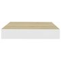 Voir la diapositive 5 : VIDAXL Etageres murales 4 pcs Chene et blanc 23x23,5x3,8 cm MDF
