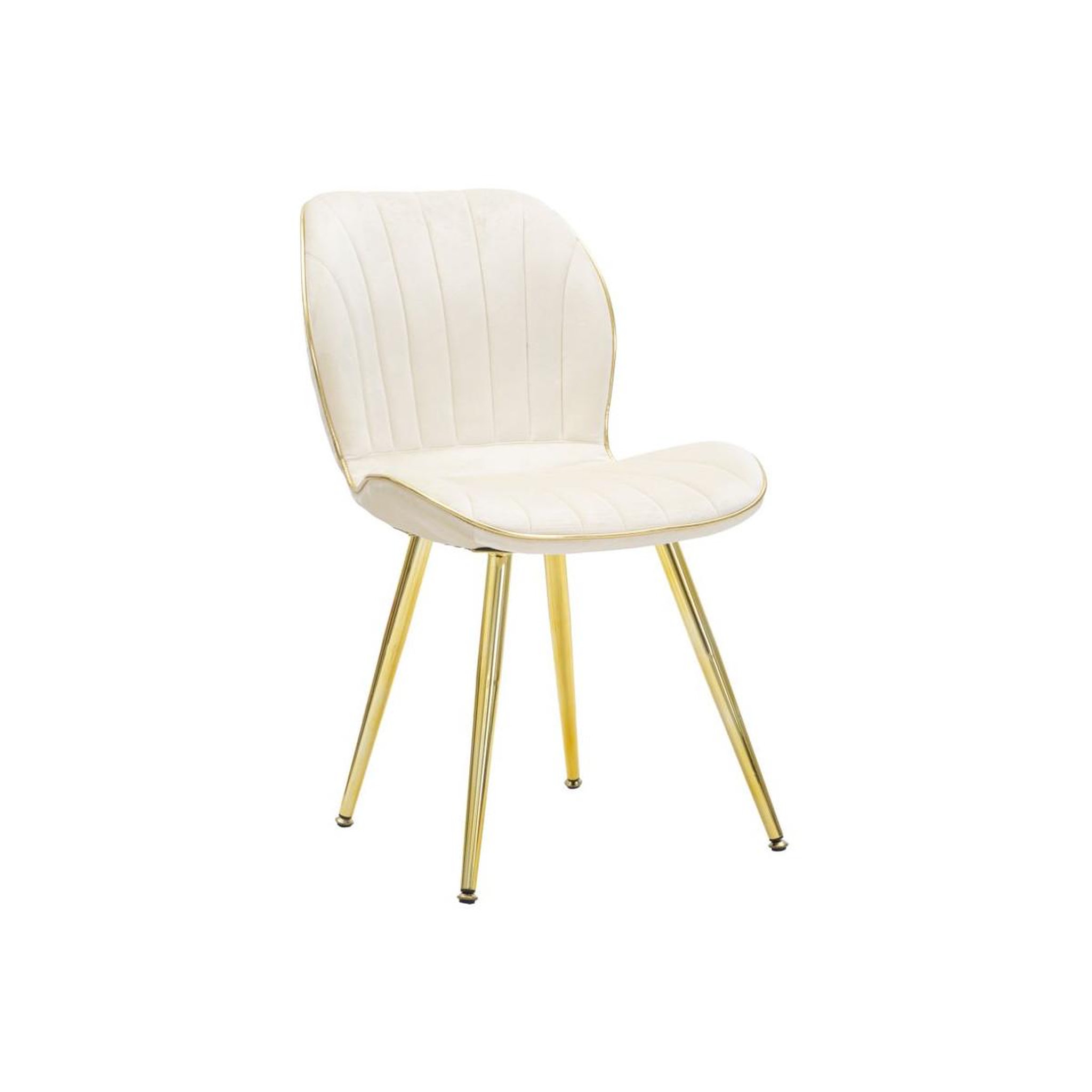 Voir la diapositive 2 : Paris Prix Lot de 2 chaises en tissu  paris  77cm crème & or