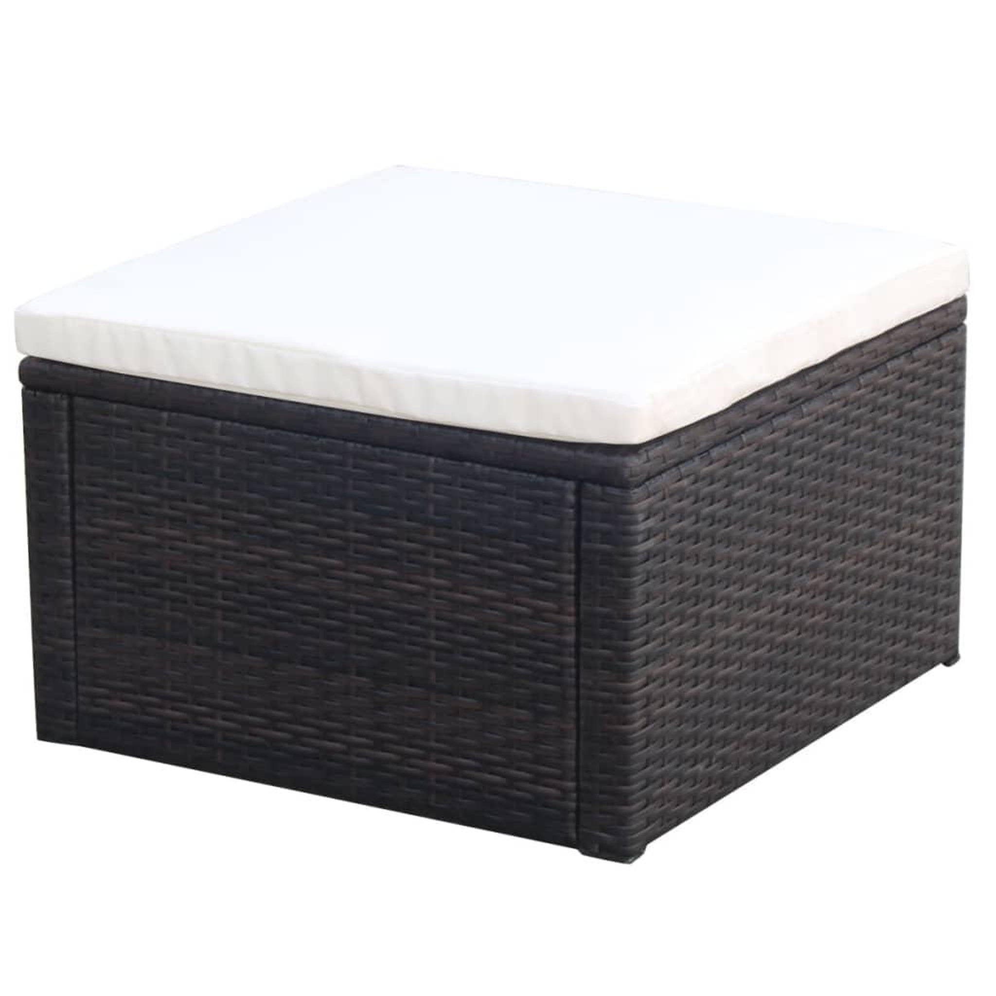 Voir la diapositive 1 : VIDAXL Tabouret / repose-pied Resine tressee 53 x 53 x 30 cm Marron
