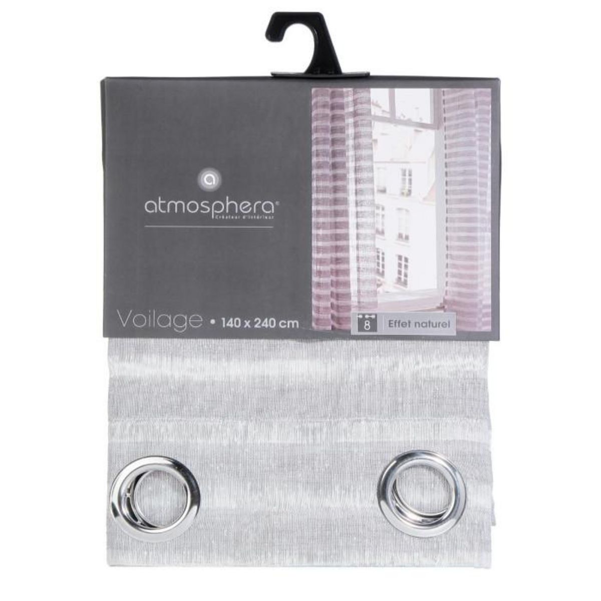 ATMOSPHERA Rideau Voilage  Naturel  140x240cm Gris