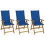Voir la diapositive 1 : VIDAXL Chaises pliables de jardin lot de 3 avec coussins Bois d'acacia
