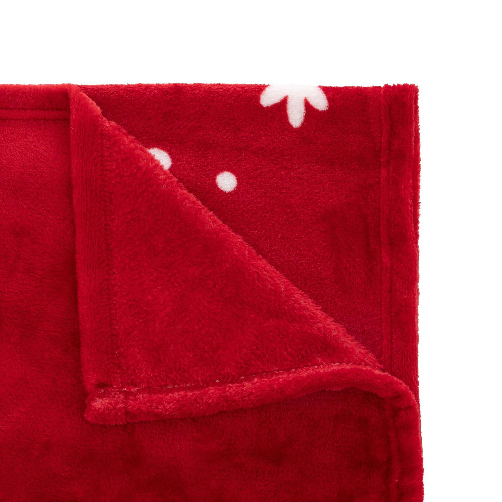 Voir la diapositive 4 : FEERIC LIGHT & CHRISTMAS Plaid de noël motif merry christmas - 130 x 180 cm - rouge