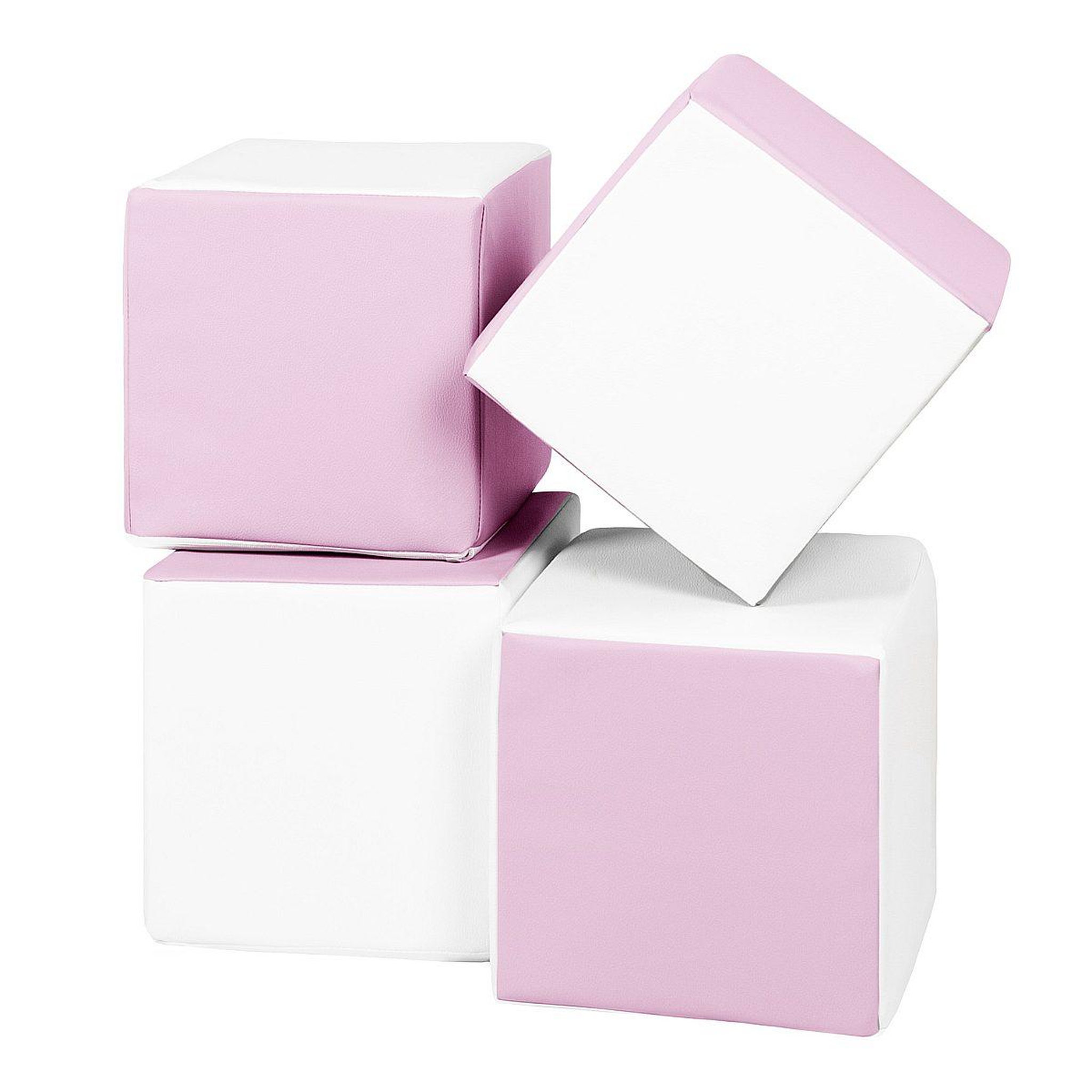 VELINDA Lot cubes xxl mousse 4 pcs blanc, rose