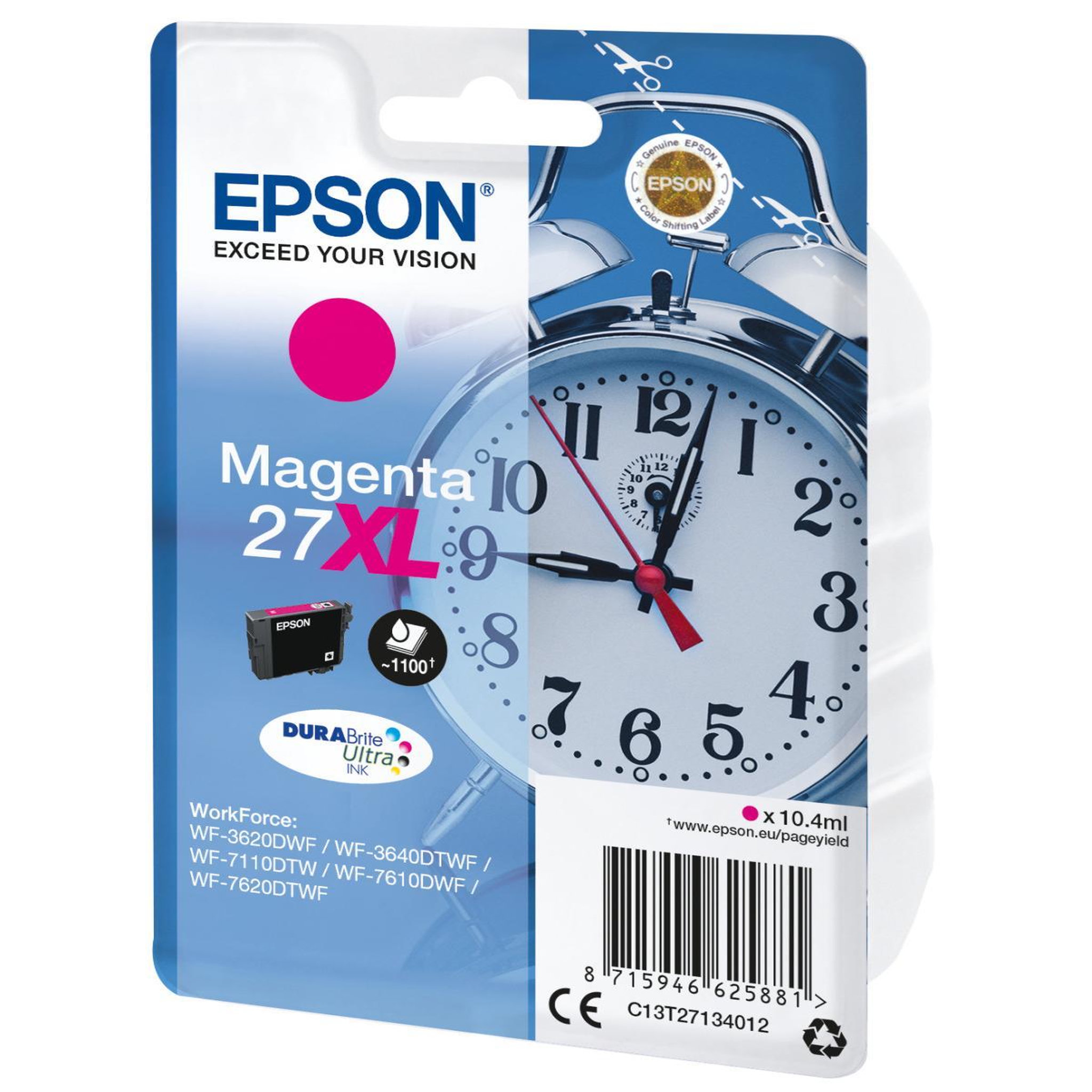 Voir la diapositive 3 : Epson Cartouche d'encre Epson 27XL Magenta