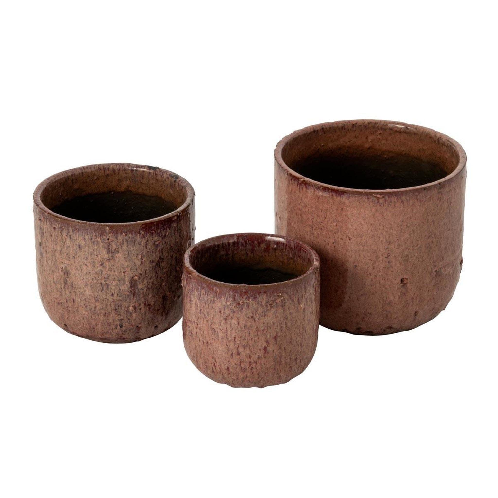 Voir la diapositive 2 : J-LINE Cache-pot en céramique  rosalia  18cm rose