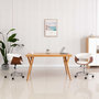 Voir la diapositive 1 : VIDAXL Chaise pivotante de bureau Blanc Bois courbe et similicuir