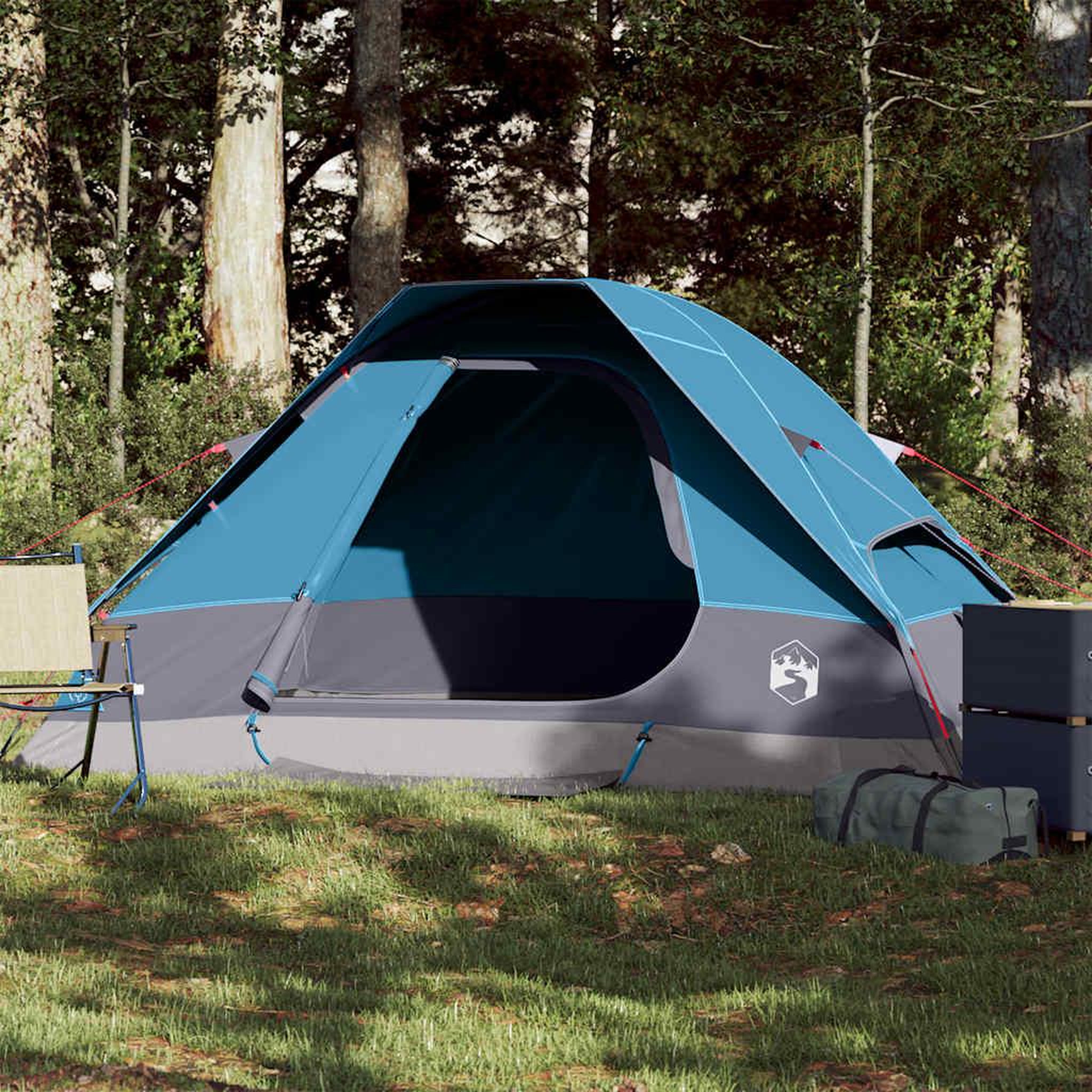 VIDAXL Tente de camping a dome 2 personnes bleu impermeable