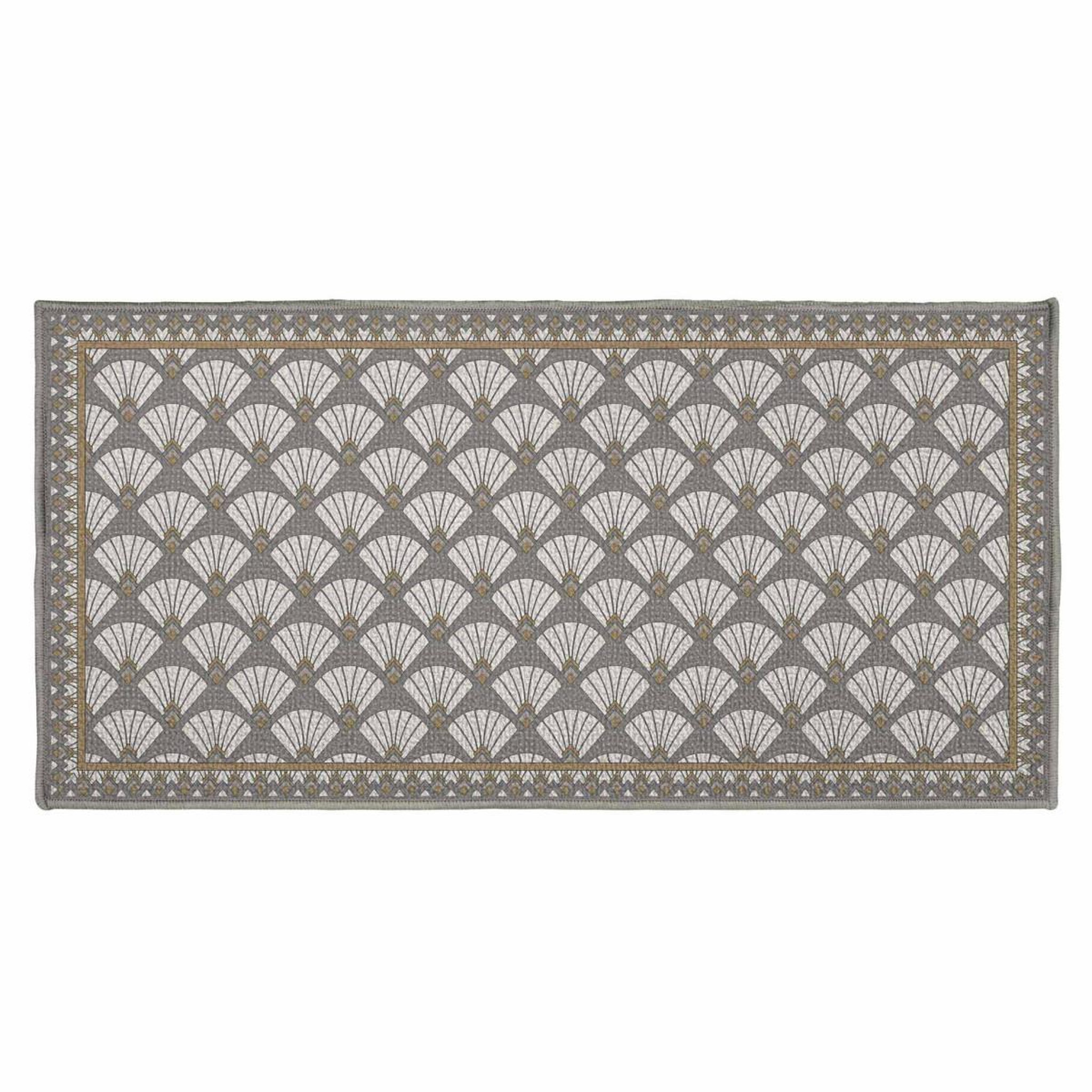 Douceur d'Intérieur Tapis déco  art déco chic  50x120cm gris
