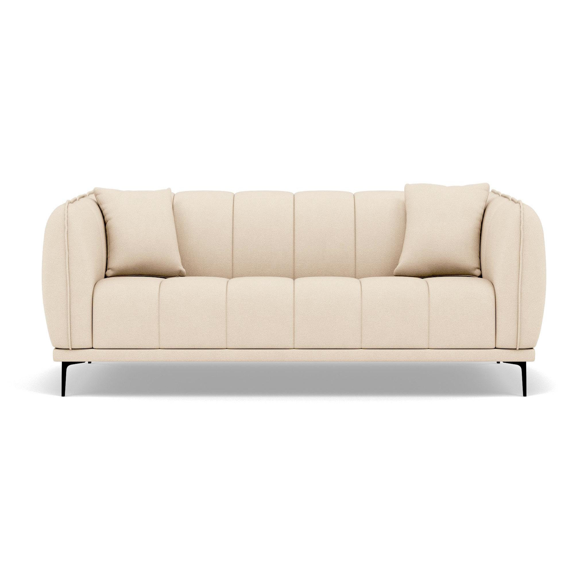 Voir la diapositive 1 : BEST MOBILIER Arsene - canapé droit 3 places en velours texturé