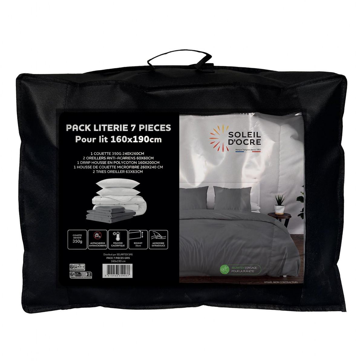 SOLEIL D'OCRE Ensemble couette et parure 7 Pièces BOHEME, par Soleil d'ocre