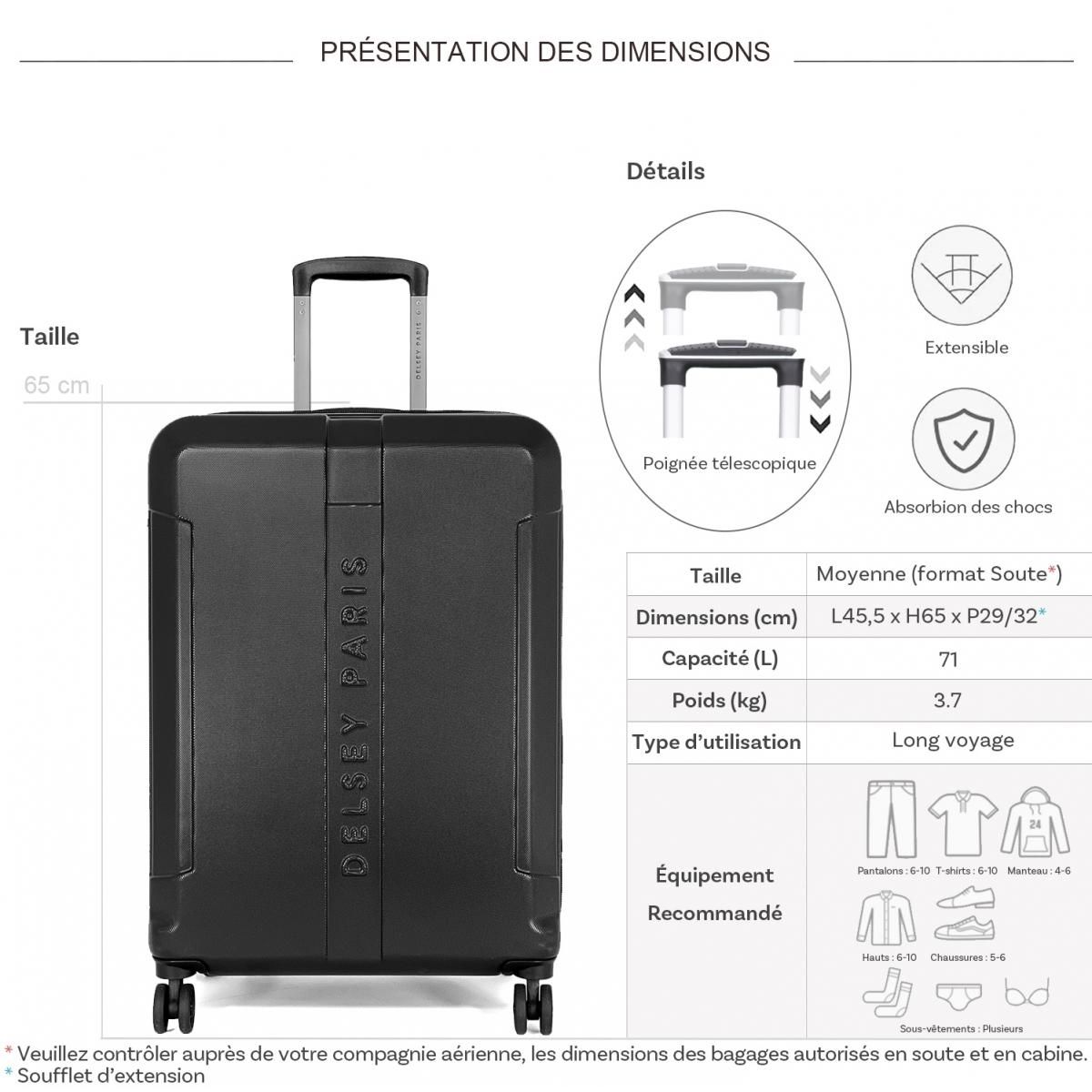 Delsey Valise rigide Départ TSA 65cm