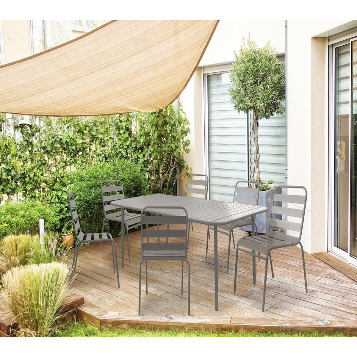 Habitat et Jardin Table jardin en métal  Bilbao  - 180 x 90 x 71 cm - Taupe