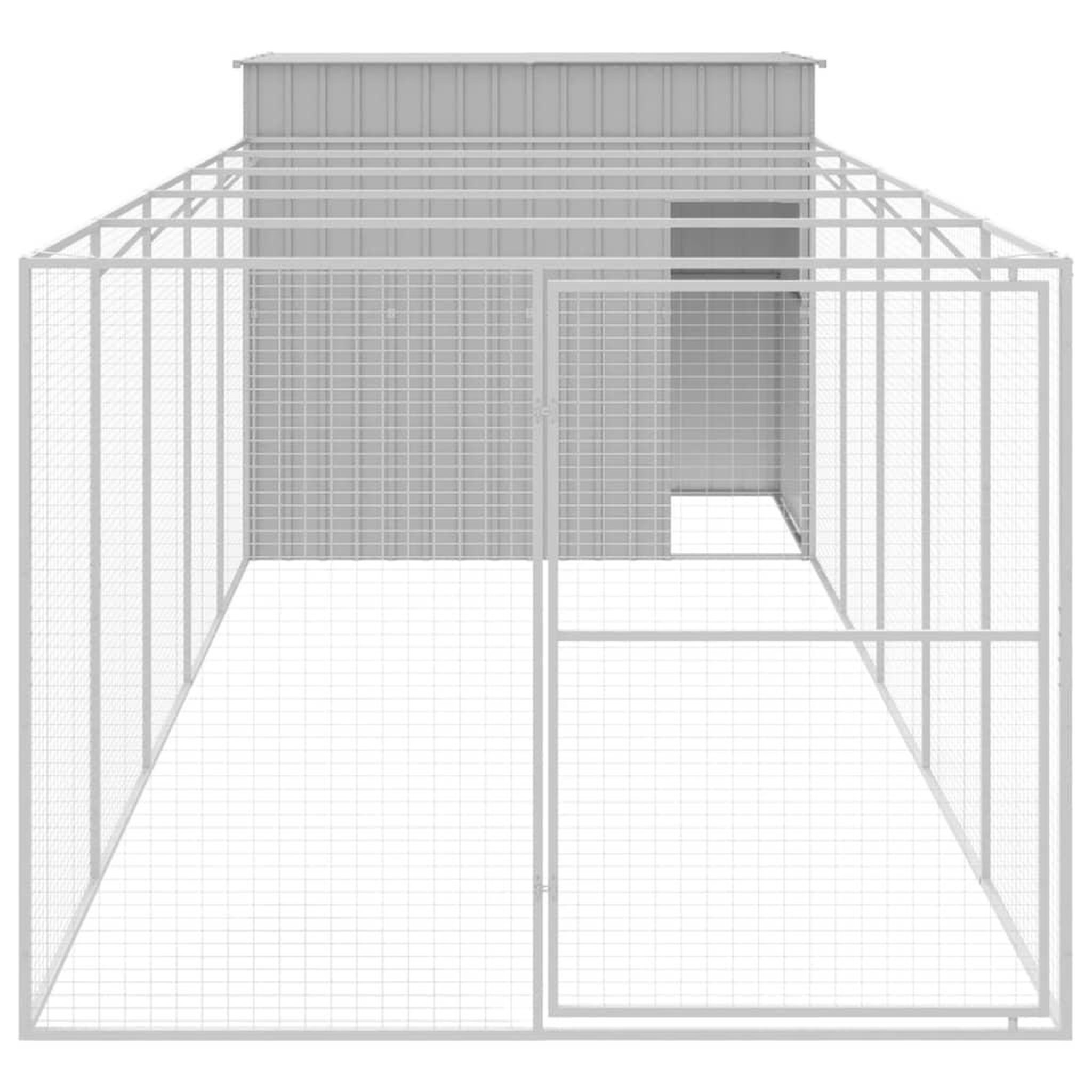 Voir la diapositive 3 : VIDAXL Niche pour chien avec cour gris clair 214x661x181 cm