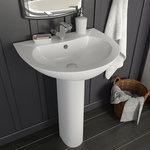 VIDAXL Lavabo autoportant avec socle Ceramique Blanc 520x440x190 mm