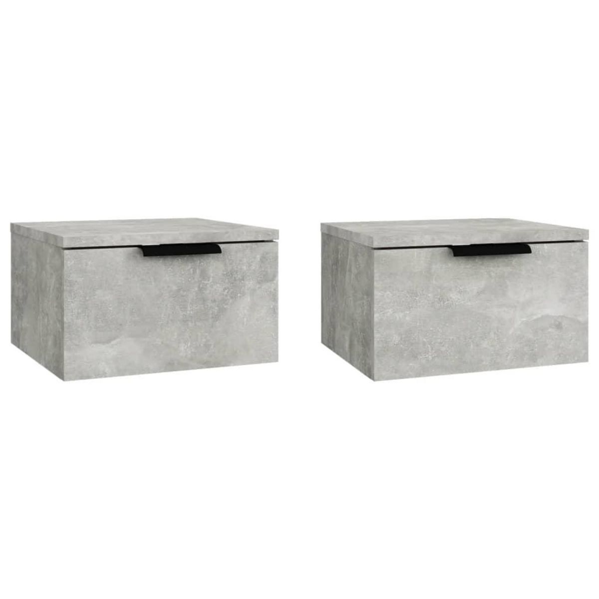 VIDAXL Tables de chevet murales 2 pcs Gris beton 34x30x20 cm