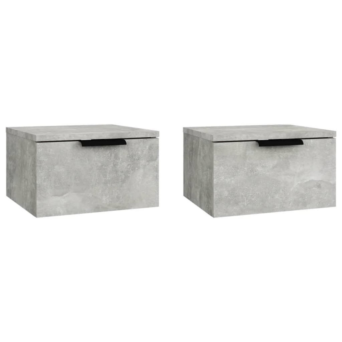 VIDAXL Tables de chevet murales 2 pcs Gris beton 34x30x20 cm