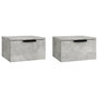 Voir la diapositive 2 : VIDAXL Tables de chevet murales 2 pcs Gris beton 34x30x20 cm