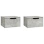 Voir la diapositive 2 : VIDAXL Tables de chevet murales 2 pcs Gris beton 34x30x20 cm