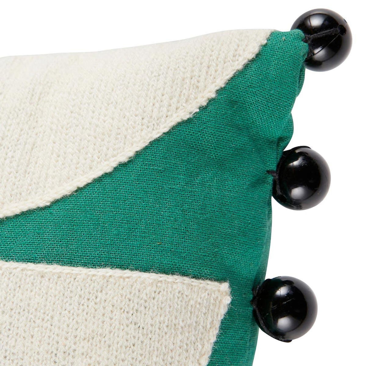ATMOSPHERA Coussin Brodé Perle  Malakite  30x30cm Vert Cèdre