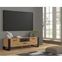 Voir la diapositive 3 : BEST MOBILIER Donnely - meuble tv - effet bois et noir - 160 cm