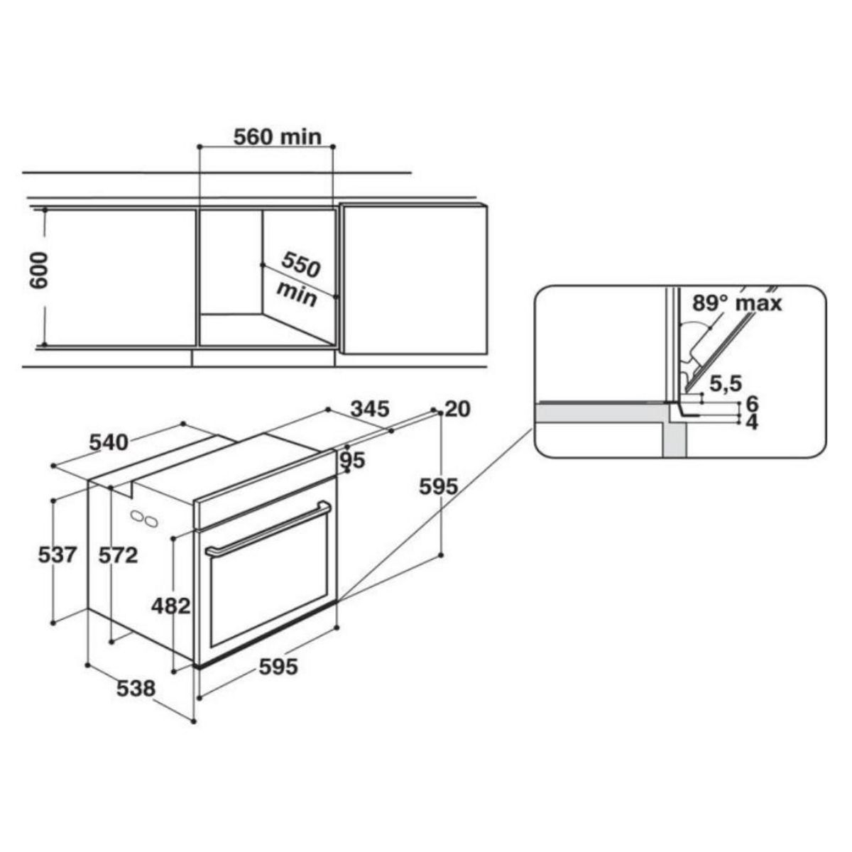 Whirlpool Four intégrable 73l 60cm a+ pyrolyse inox - w6om44pbs1p