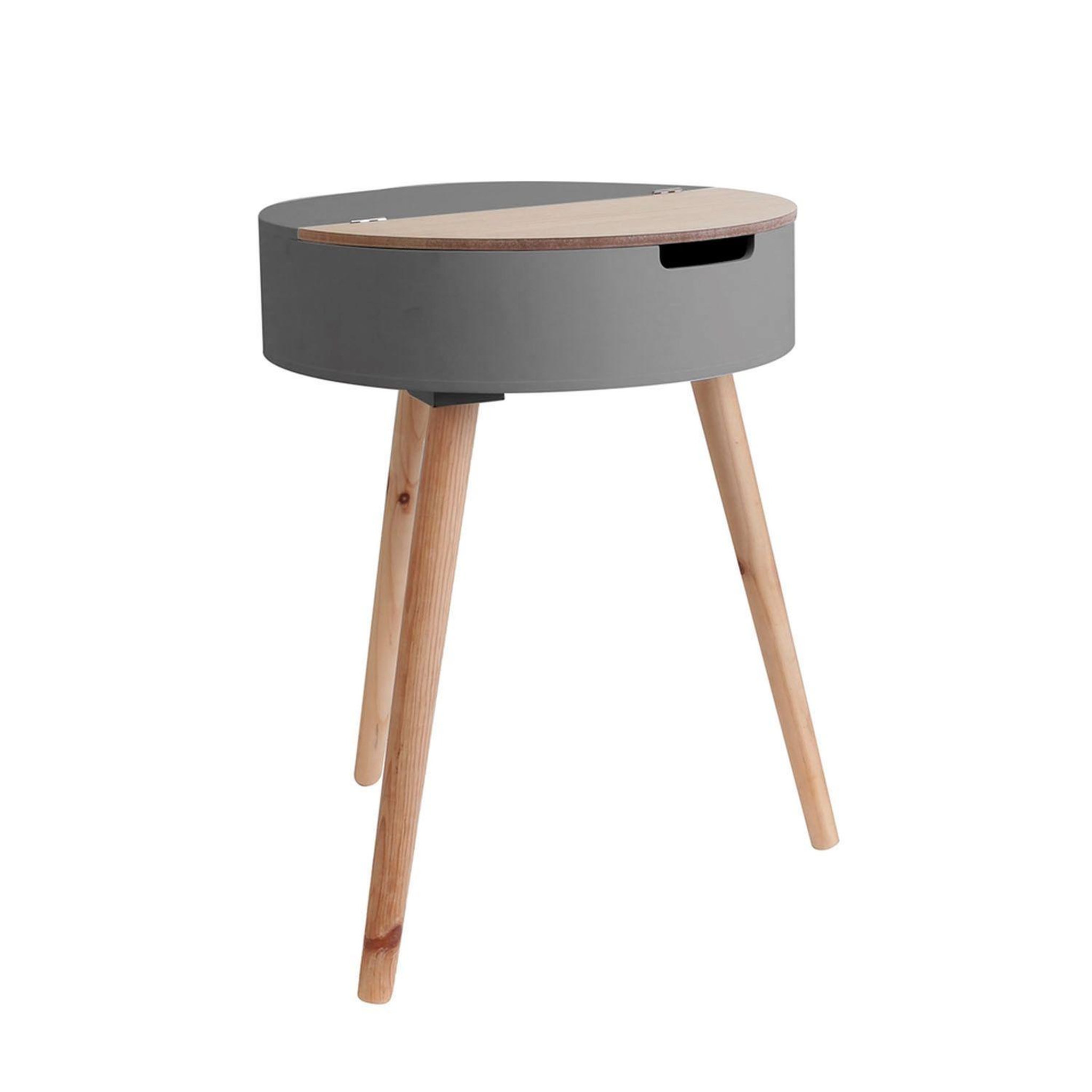 Voir la diapositive 2 : The Home Deco Factory Table d'appoint coffre Scandinave - Diam. 45 cm