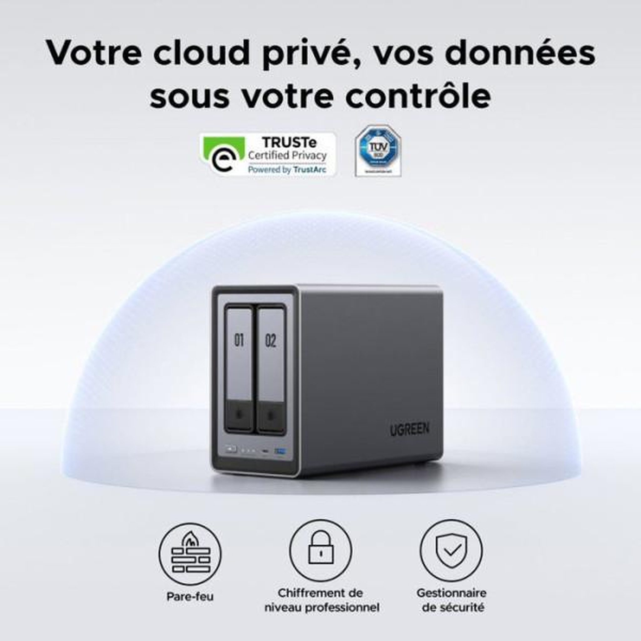 Voir la diapositive 6 : UGREEN Serveur nas - ugreen - dxp2800 - 2 baies - 8 go