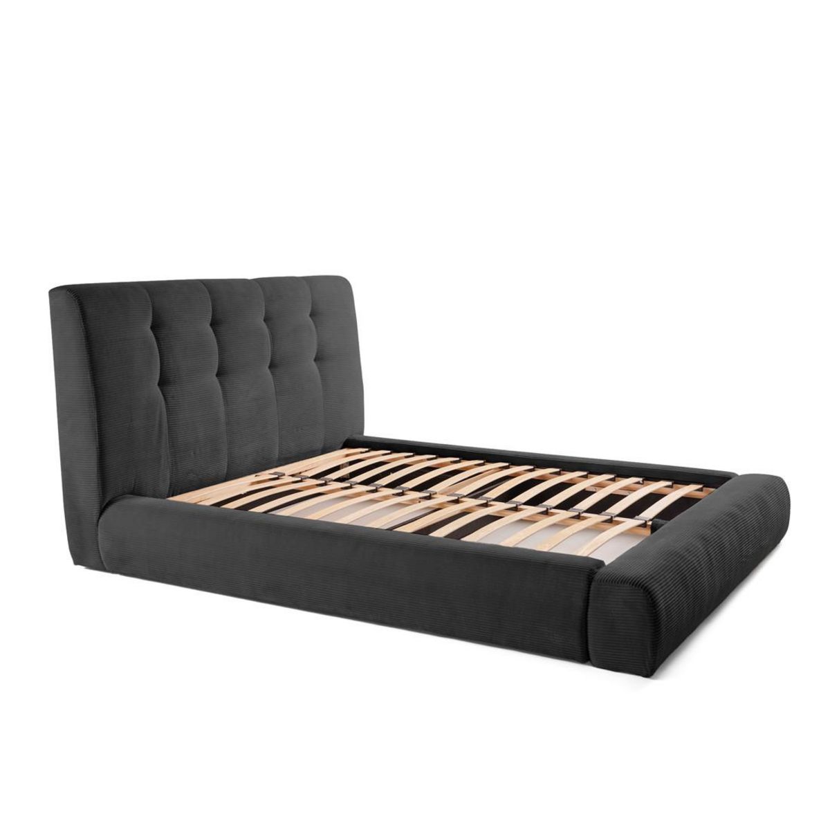 LISA DESIGN Onyx - lit coffre - 180x200 cm - en velours côtelé - sommier inclus