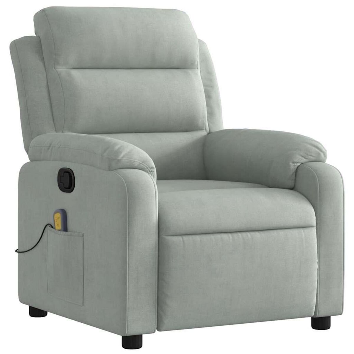 VIDAXL Fauteuil de massage inclinable gris clair velours