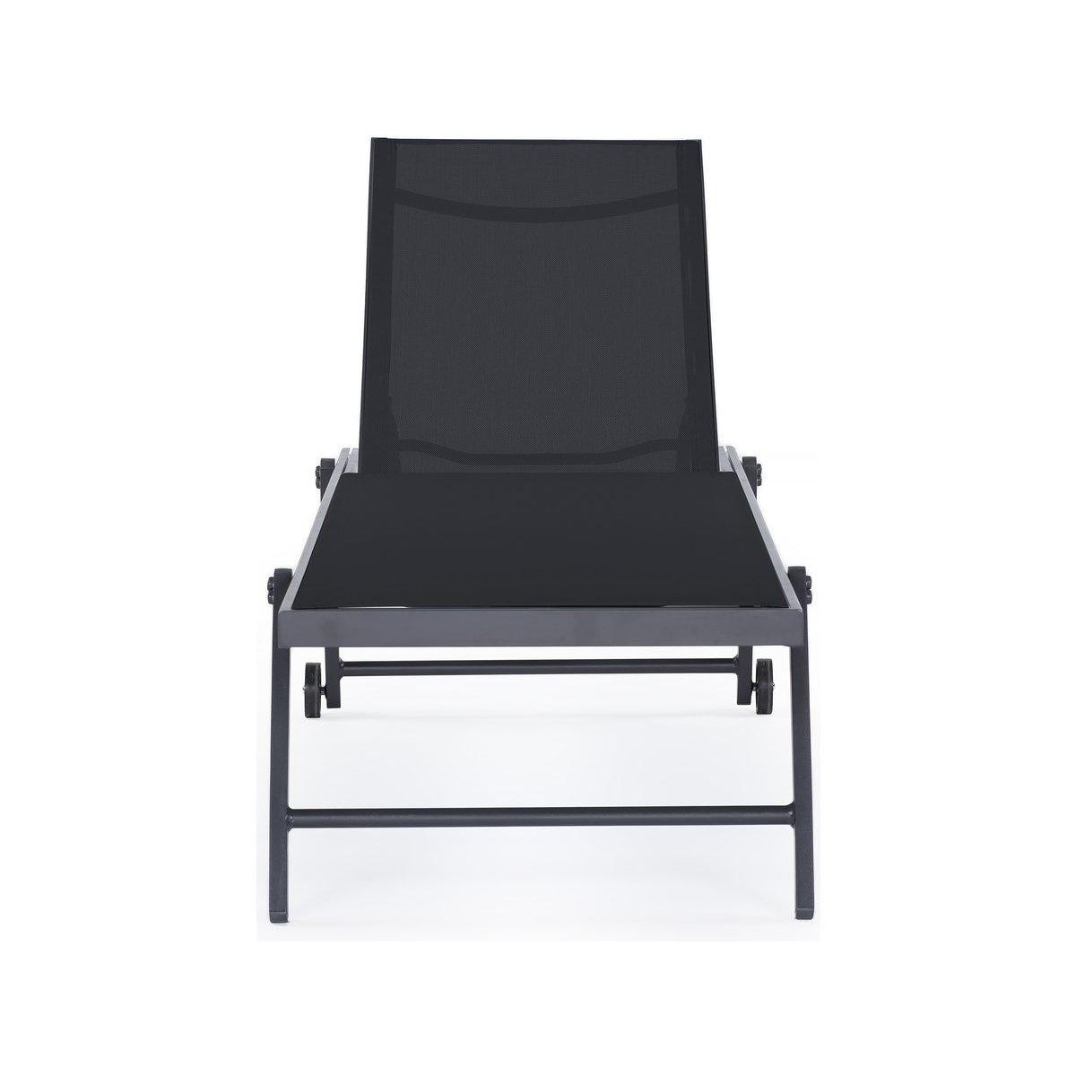 Habitat et Jardin Lot de 2 bains de soleil textilène aluminium  Jolia  - Gris foncé / Noir