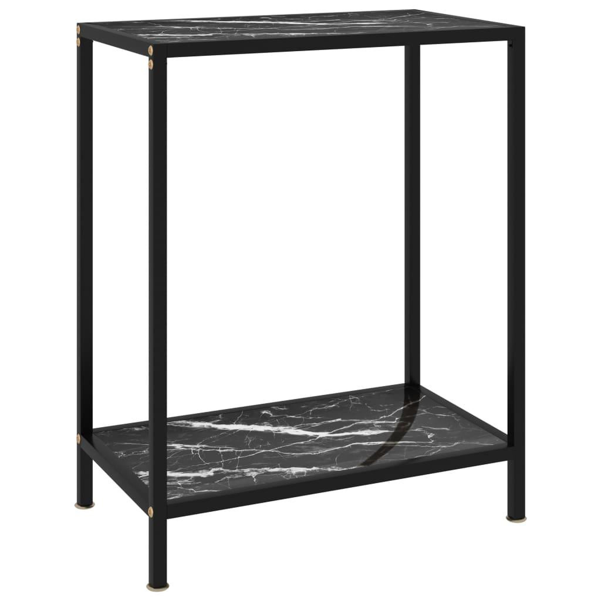 Voir la diapositive 1 : VIDAXL Table console Noir 60x35x75 cm Verre trempe