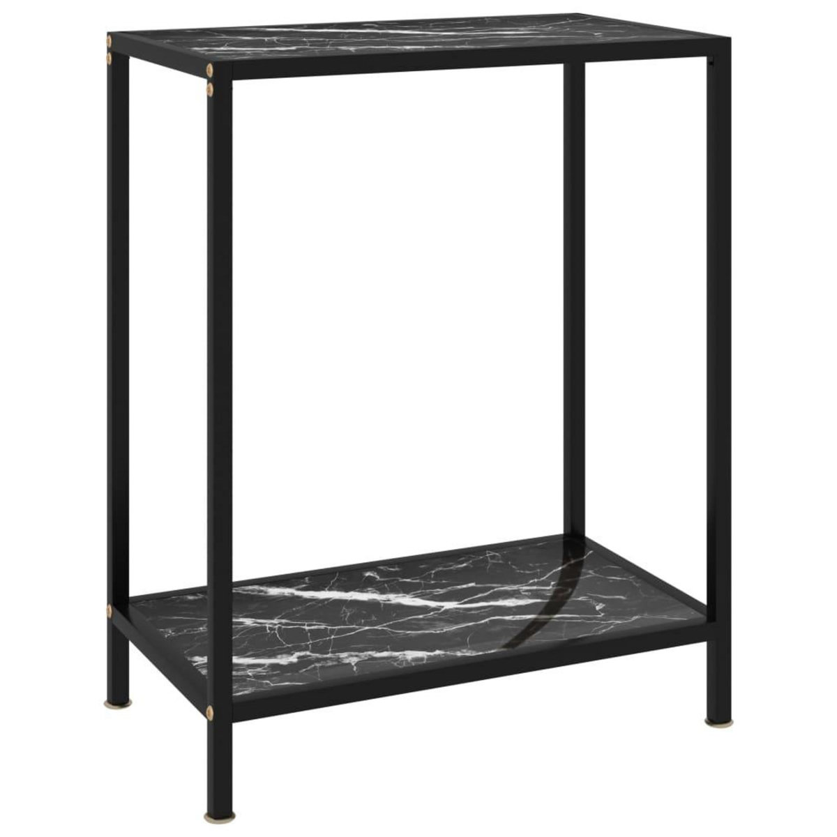 VIDAXL Table console Noir 60x35x75 cm Verre trempe