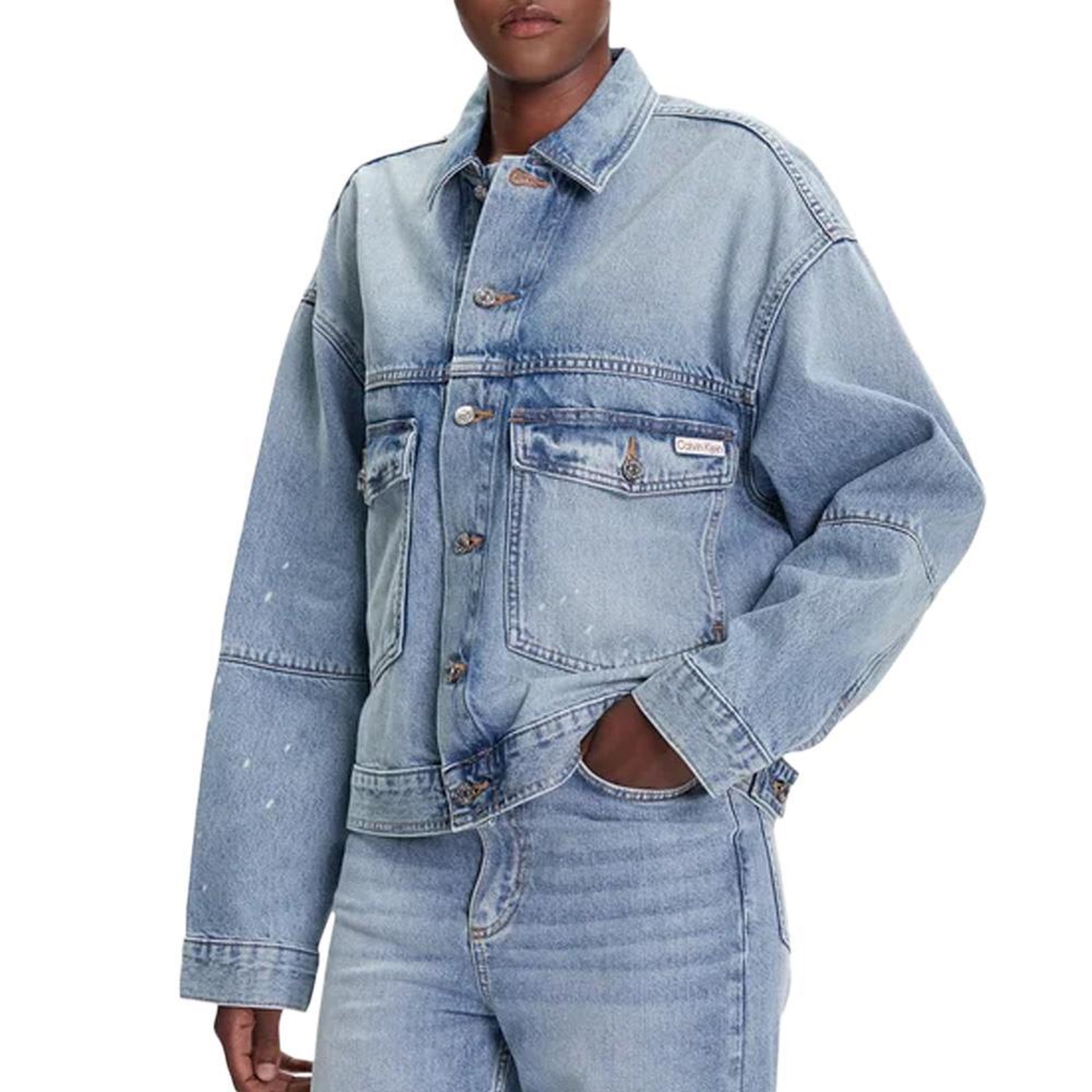 CALVIN KLEIN JEANS Veste en Jean Bleu Femme Calvin Klein Jeans Denim Jacket. Coloris disponibles : Bleu