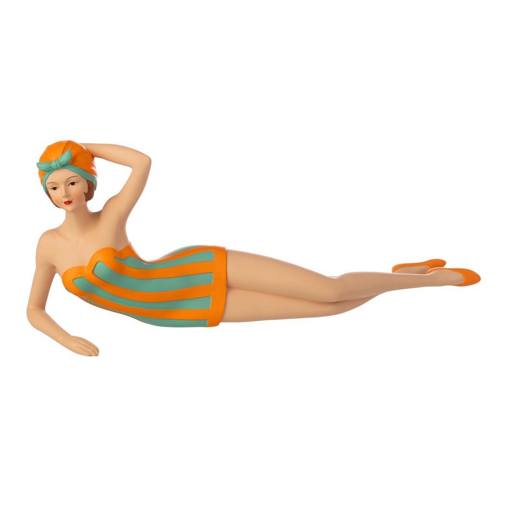 J-LINE Statuette femme  maillot de bain  50cm turquoise & orange