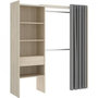Voir la diapositive 1 : MARKET24 Dressing extensible avec rideau + 1 tiroir - SUIT - Décor chene naturel - Contemporain - Design