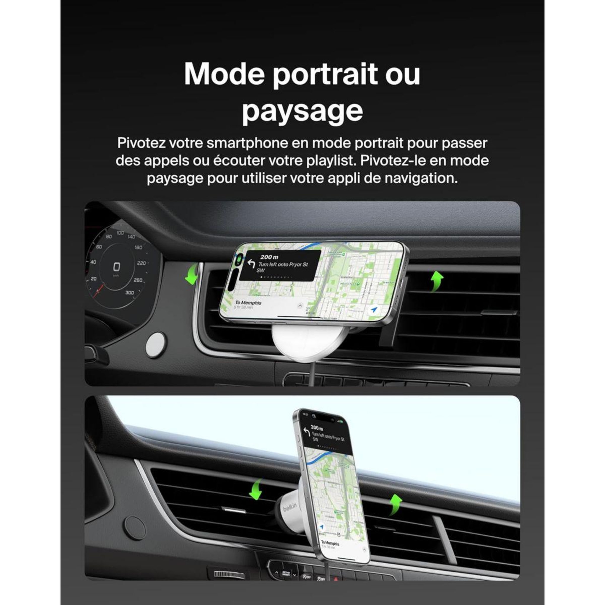 Voir la diapositive 5 : Belkin Support Voiture avec charge sans fil