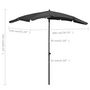 Voir la diapositive 6 : VIDAXL Parasol de jardin avec mat 200x130 cm anthracite