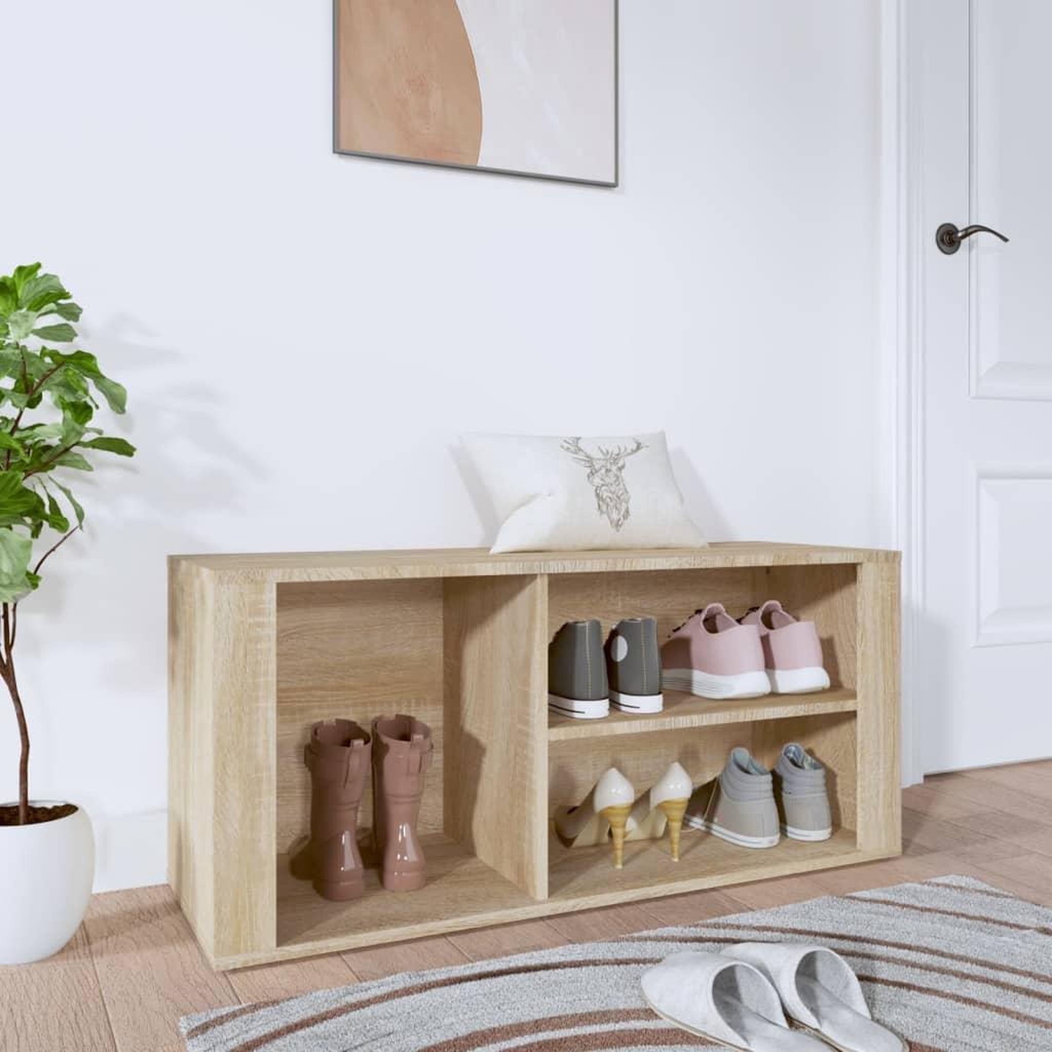 Voir la diapositive 1 : VIDAXL Armoire a chaussures Chene sonoma 100x35x45cm Bois d'ingenierie