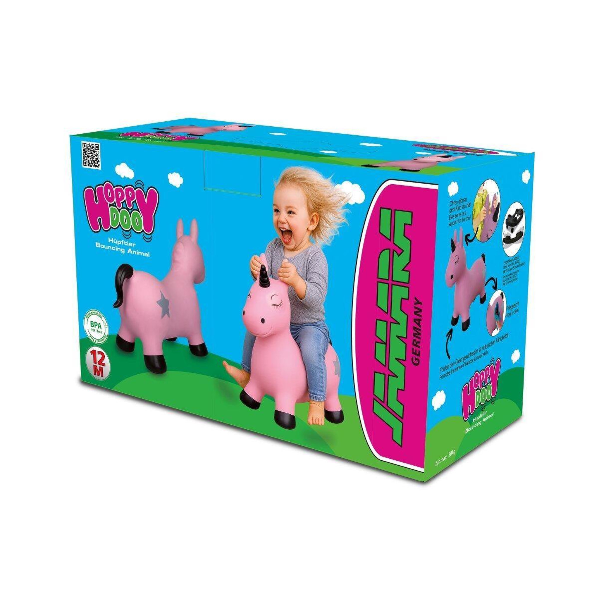 Voir la diapositive 4 : Jamara Animal rebondissante licorne hoppydoo rose vif avec pompe
