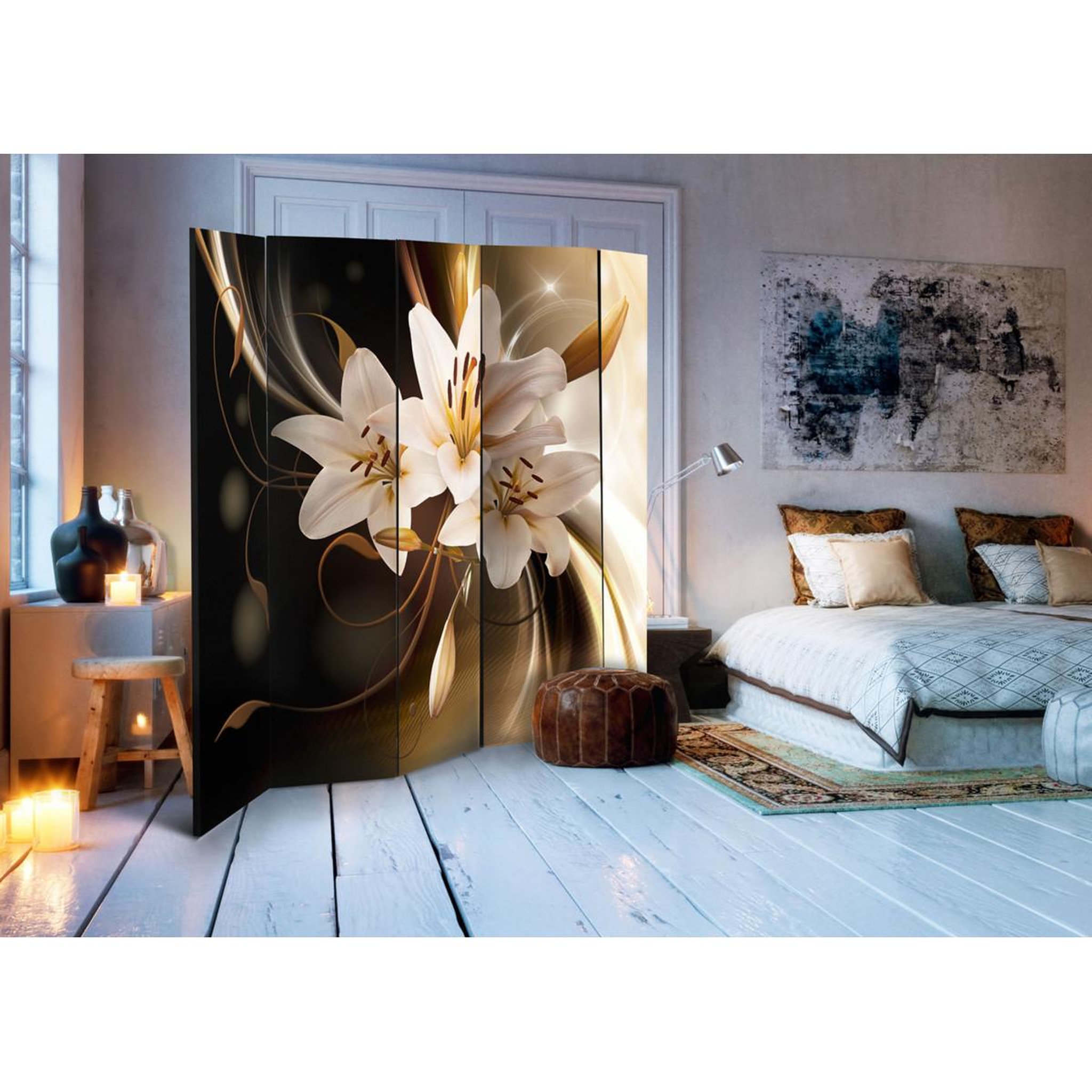 Voir la diapositive 2 : Paris Prix Paravent 5 volets  circle of light  172x225cm