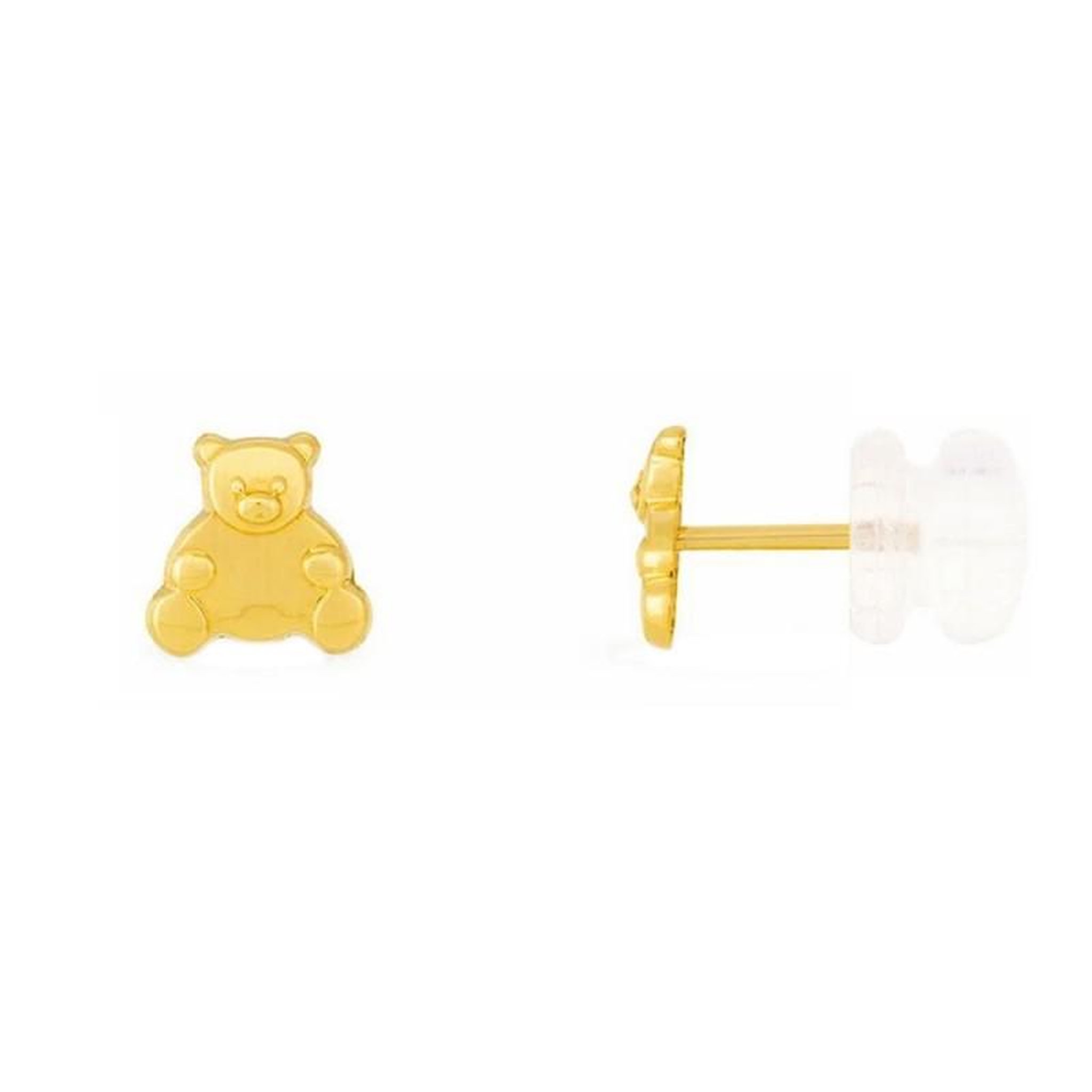 L'ATELIER D'AZUR Boucles d'Oreilles Ourson - Or Jaune - Enfant