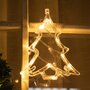 HOMCOM Décoration de Noël LED - décoration Lumineuse de Noël pour fenêtre - Silhouettes Noël pour fenêtre - 18 pièces avec ventouses - Blanc Chaud