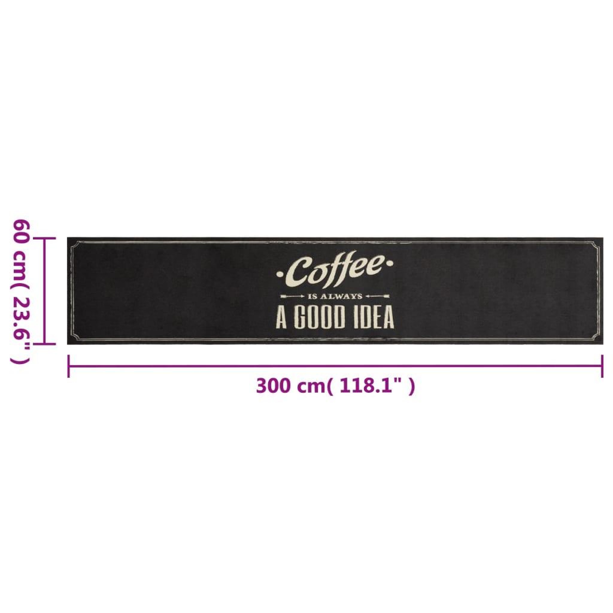 Voir la diapositive 6 : VIDAXL Tapis de cuisine lavable texte Coffee 60x300 cm velours