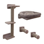 KERBL Mur d'escalade pour chats - KERBL - MONTE ALPI - 8 pieces - Gris - Tour d'escalade