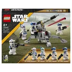 lego star wars 75345 pack de combat des clone troopers de la 501ème légion, jouet de construction, 4 minifigurines, canon anti-véhicule av-7, lanceur