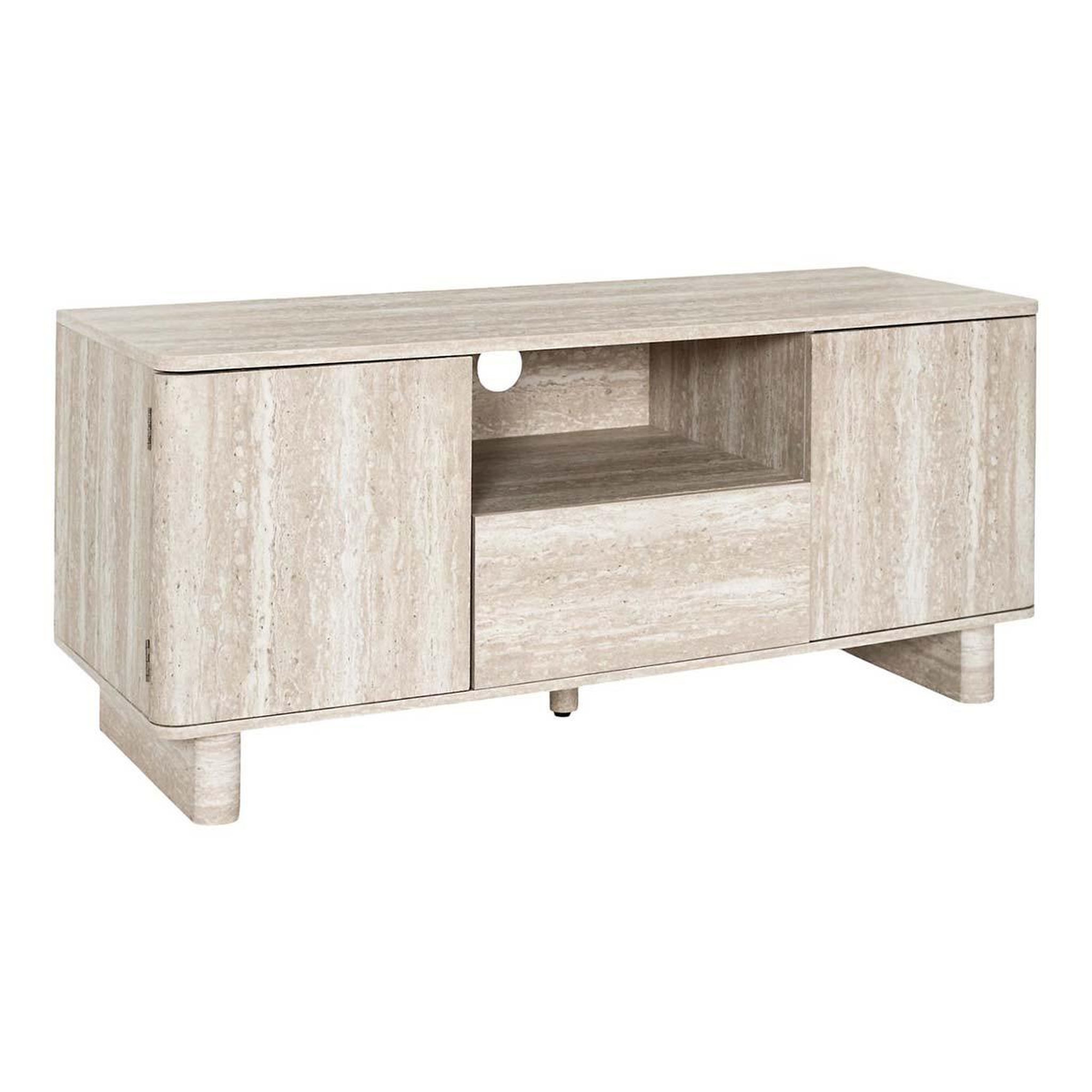 The Home Deco Factory Meuble tv 2 portes & 1 tiroir  pietra  110cm beige