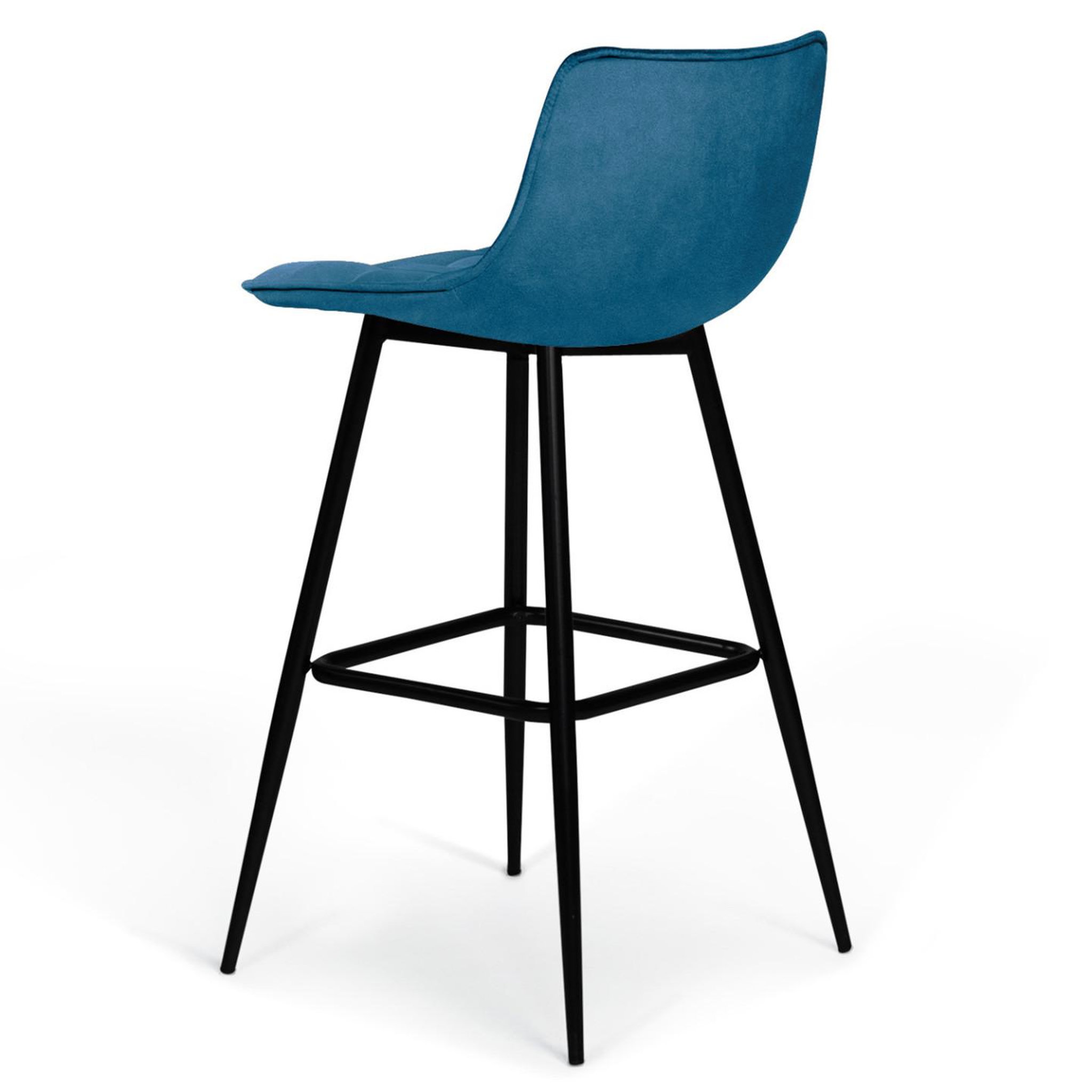 Voir la diapositive 5 : ID MARKET Lot de 4 tabourets de bar mady en velours bleu