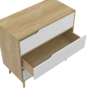 Voir la diapositive 6 : ID MARKET Commode 3 tiroirs HELSINKI 80 cm scandinave bois et blanc