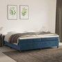 Voir la diapositive 1 : VIDAXL Sommier a lattes de lit et matelas Bleu fonce 200x200cm Velours